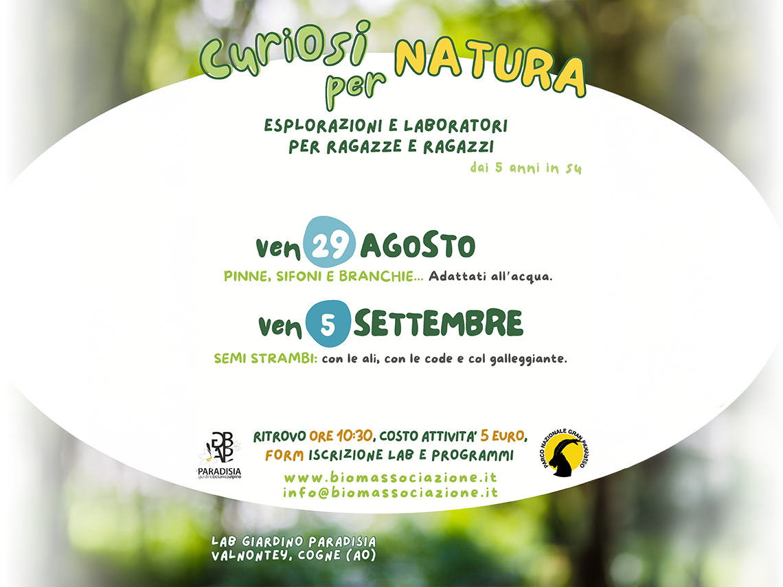 immagine per Curiosi per natura - EVENTI DI SETTEMBRE